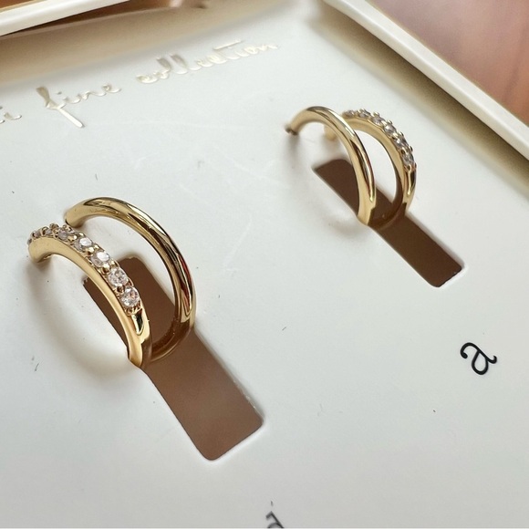 A New Day 14k Gold Plated Double Hoop Earrings - Picture 5 of 7